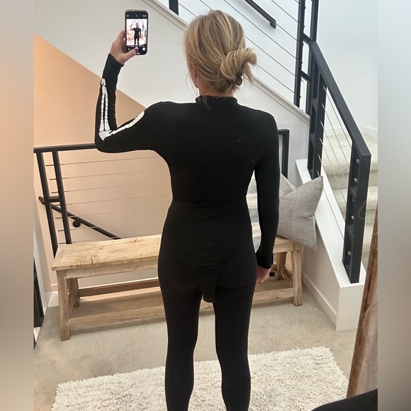 Windsor sultry skeleton black & white long sleeve bodysuit costume halloween S - Picture 7 of 14